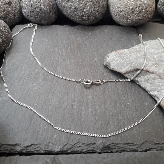 Halskette - 1,1 mm Flachpanzerkette aus 585er Weißgold