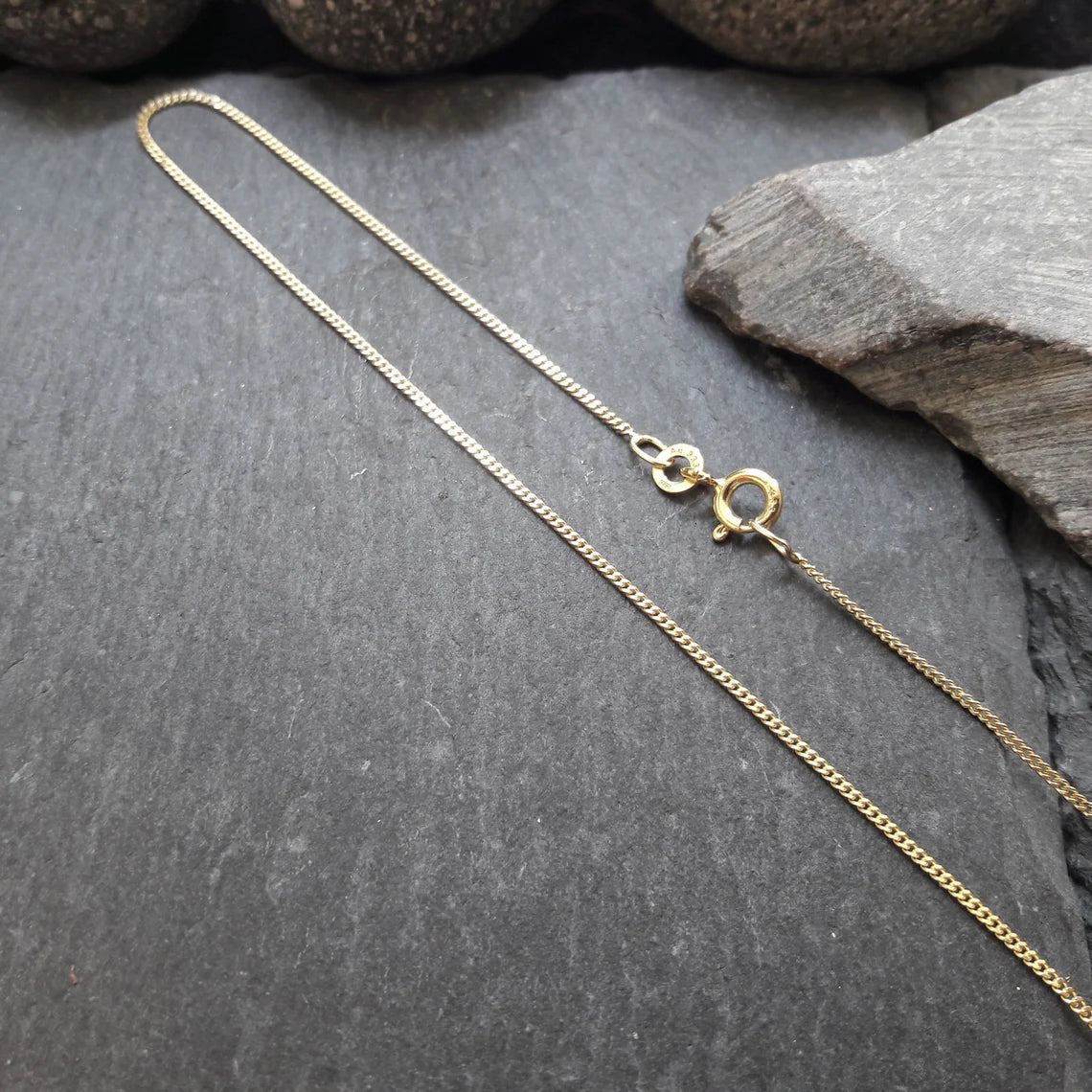 Halskette - 1,1 mm Flachpanzerkette aus 333er Gelbgold