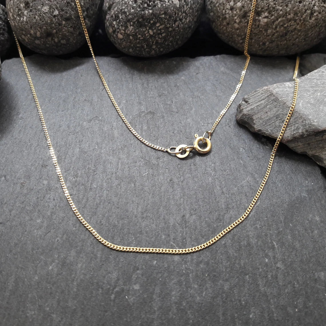Halskette - 1,1 mm Flachpanzerkette aus Gelbgold