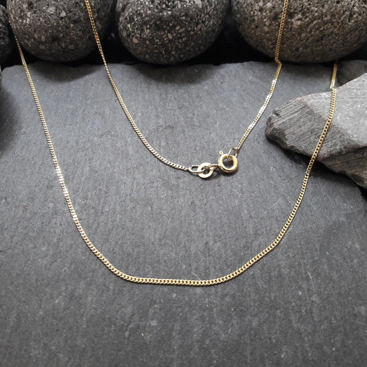 Halskette - 1,1 mm Flachpanzerkette aus Gelbgold