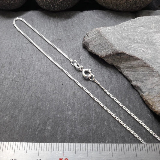 Halskette - 1,1 mm Flachpanzerkette aus 925er Silber