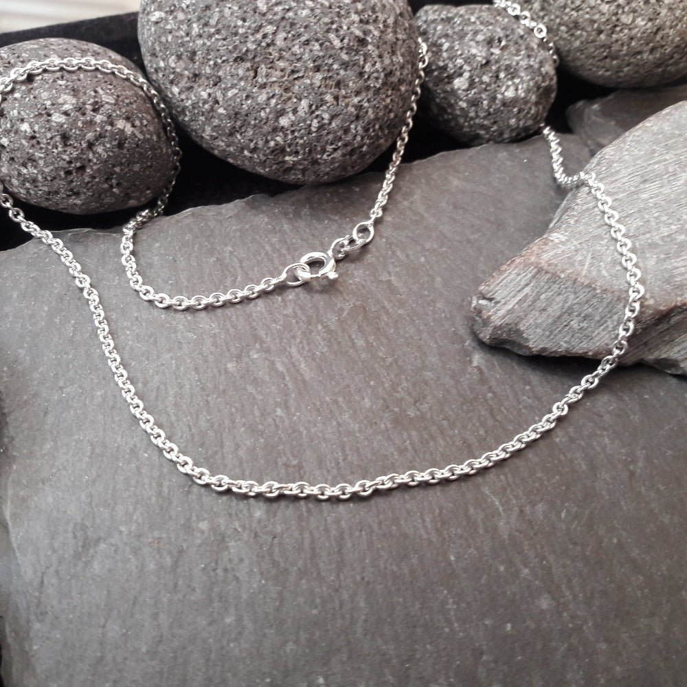 Halskette - 2,0 mm Rundankerkette aus 925er Silber