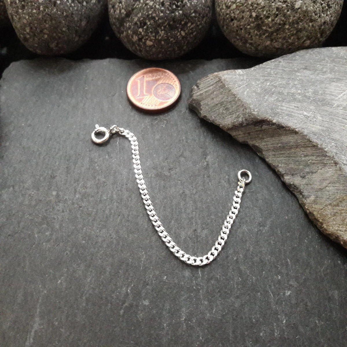 Verlängerungskette - 2,1 mm Flachpanzerkette aus 925er Silber