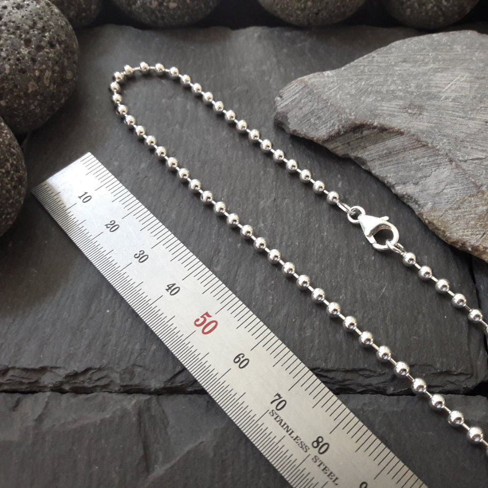 Halskette - 3,0 mm Kugelkette aus 925er Silber