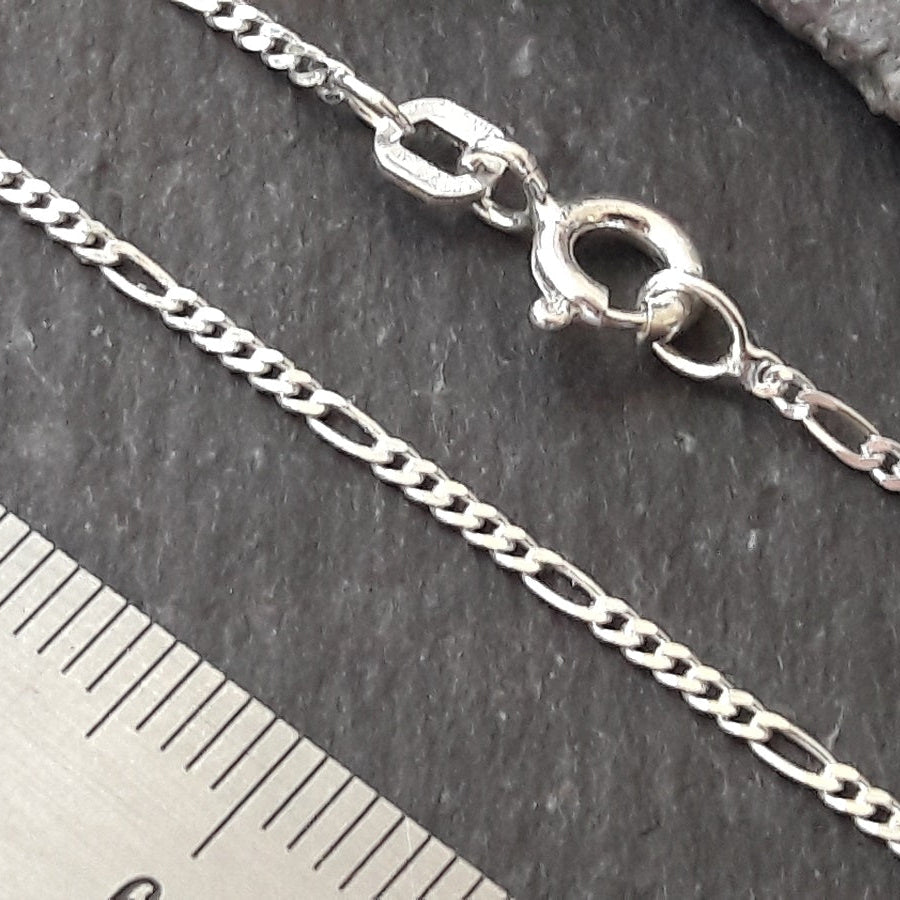Halskette - 1,5 mm Figarokette aus 925er Silber