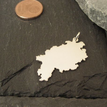 HESSEN Landkarten-Anhänger aus 925er Silber