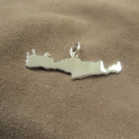 KRETA Landkarten-Anhänger aus 925er Silber