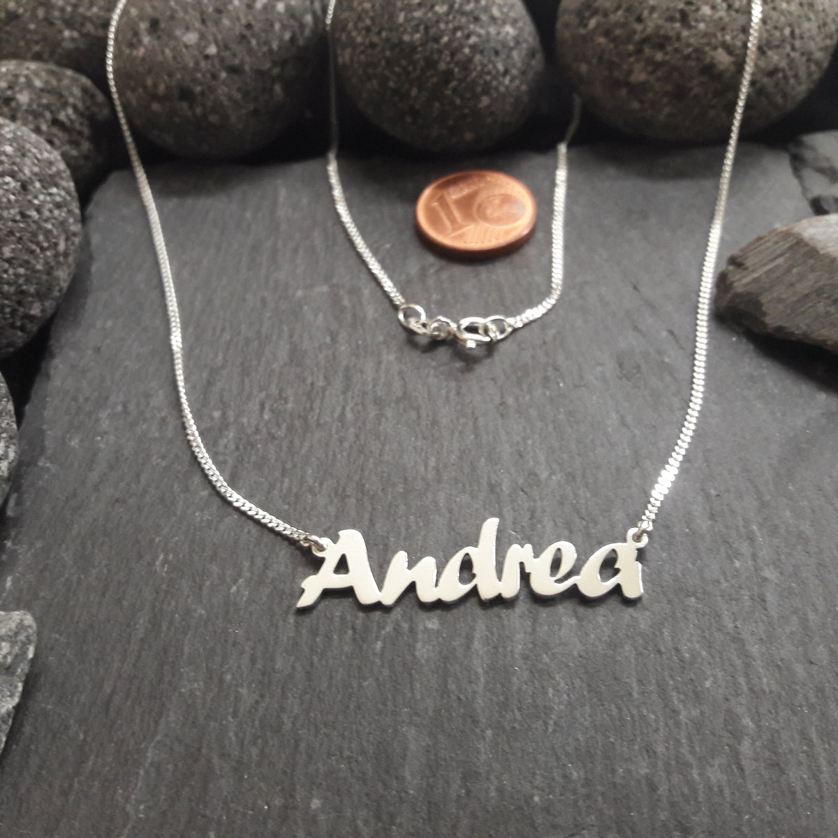 Personalisierte Namenskette mit Wunschname aus 925er Silber (NK04)