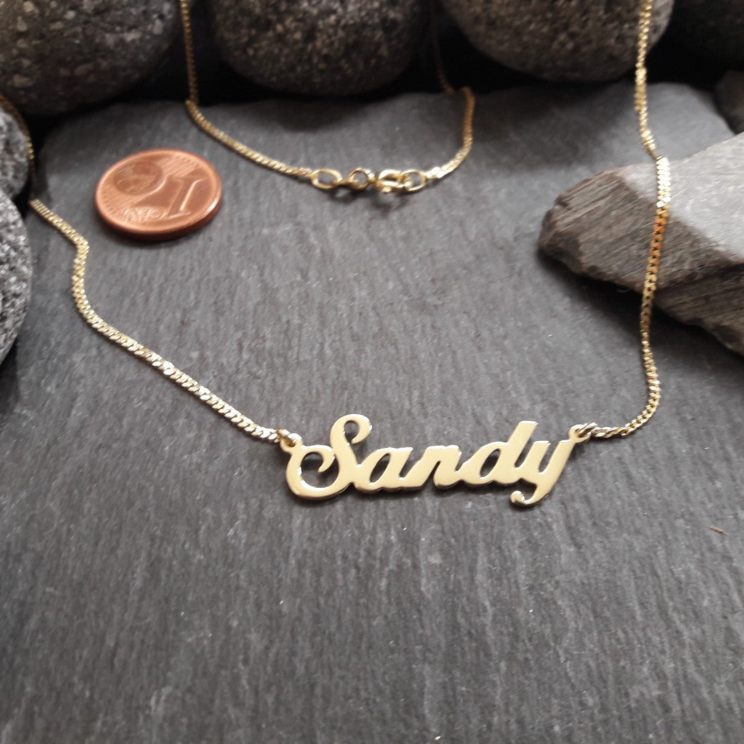Personalisierte Namenskette mit Wunschname aus 333er Gelbgold (NK01/8GG)