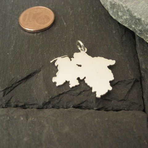 NIEDERSACHSEN Landkarten-Anhänger aus 925er Silber