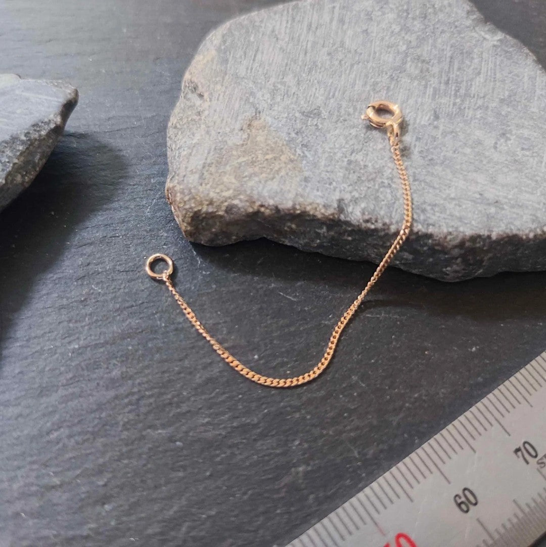 Verlängerungskette - 1,1 mm Flachpanzerkette aus 585er Roségold