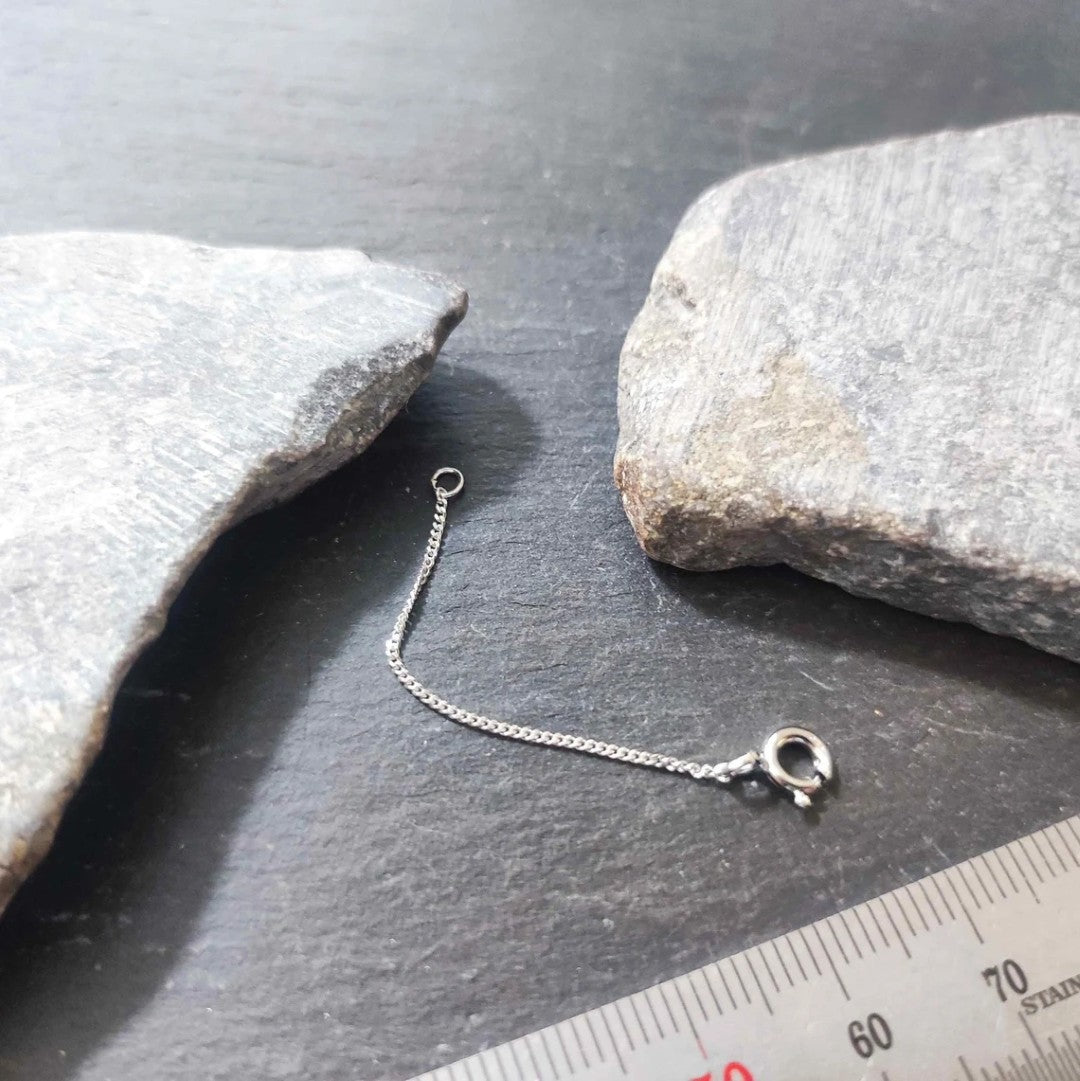 Verlängerungskette - 1,1 mm Flachpanzerkette aus 585er Weißgold