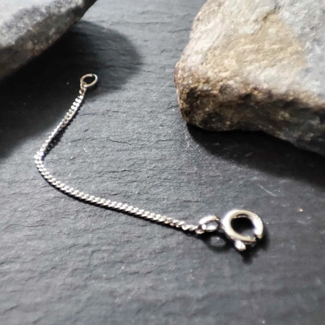 Verlängerungskette - 1,1 mm Flachpanzerkette aus 585er Weißgold