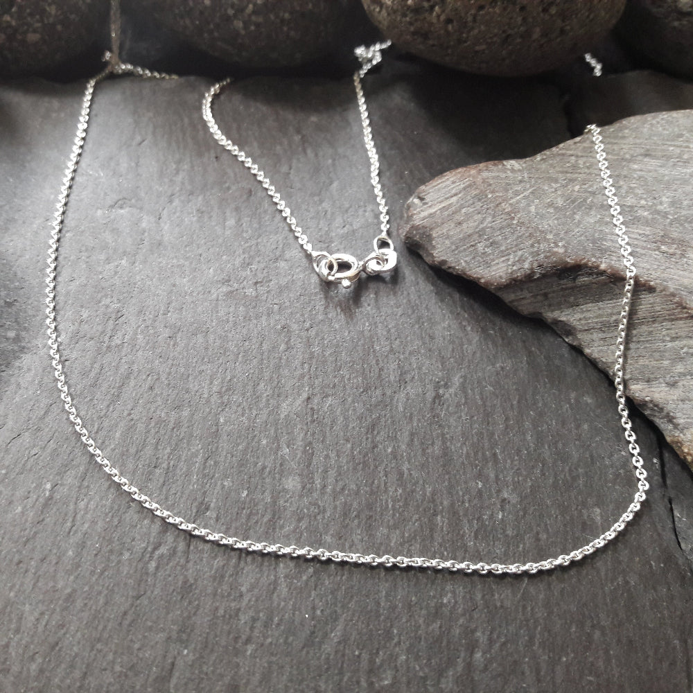Halskette - 1,1 mm Rundankerkette aus 925er Silber