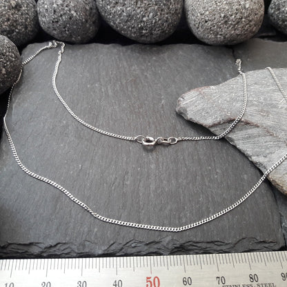 Halskette - 1,1 mm Flachpanzerkette aus 585er Weißgold