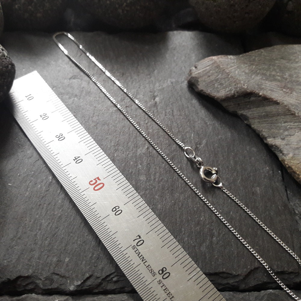 Halskette - 1,1 mm Flachpanzerkette aus 585er Weißgold