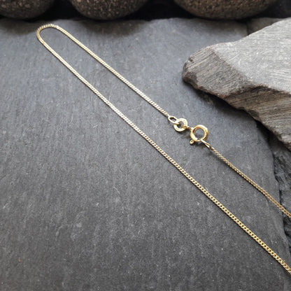 Halskette - 1,1 mm Flachpanzerkette aus 333er Gelbgold
