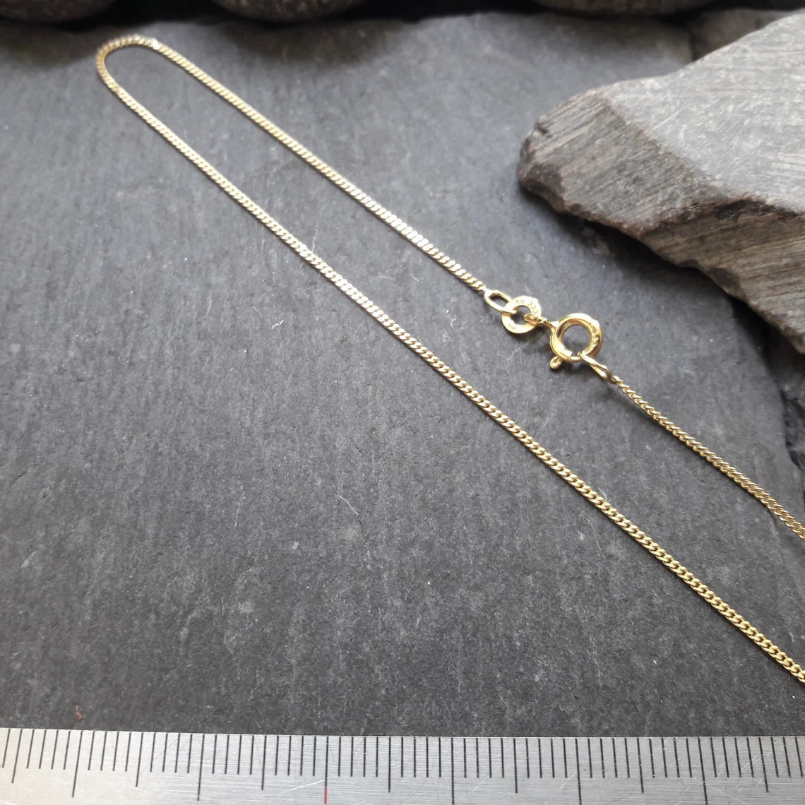 Halskette - 1,1 mm Flachpanzerkette aus 333er Gelbgold