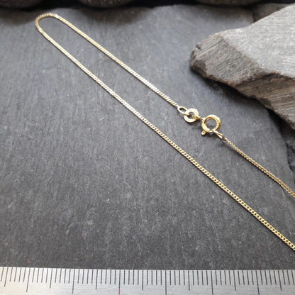 Halskette - 1,1 mm Flachpanzerkette aus 333er Gelbgold