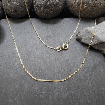 Halskette - 1,1 mm Flachpanzerkette aus Gelbgold