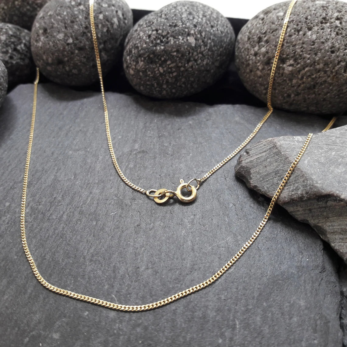 Halskette - 1,1 mm Flachpanzerkette aus Gelbgold