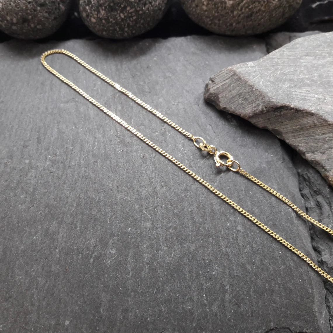 Halskette - 1,2 mm Flachpanzerkette aus Gelbgold