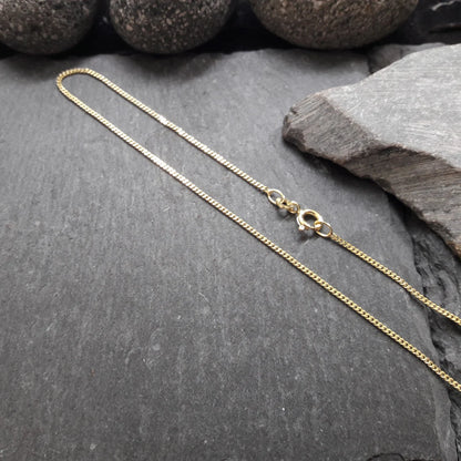Halskette - 1,2 mm Flachpanzerkette aus Gelbgold