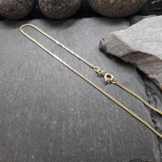 Halskette - 1,2 mm Flachpanzerkette aus Gelbgold