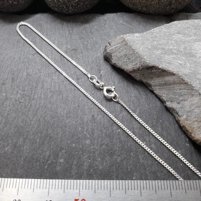 Halskette - 1,2 mm Flachpanzerkette aus 925er Silber