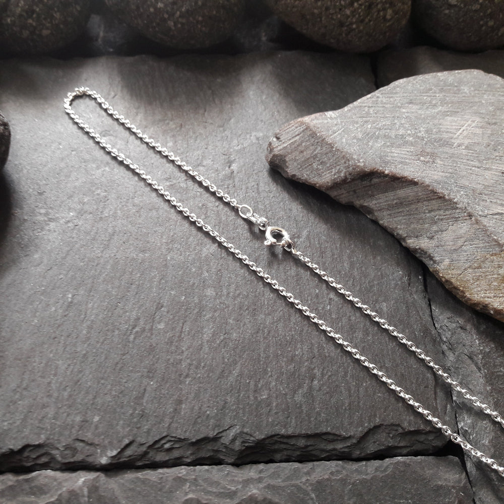 Halskette - 1,5 mm Rundankerkette aus 925er Silber