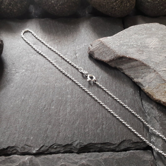 Halskette - 1,5 mm Rundankerkette aus 925er Silber
