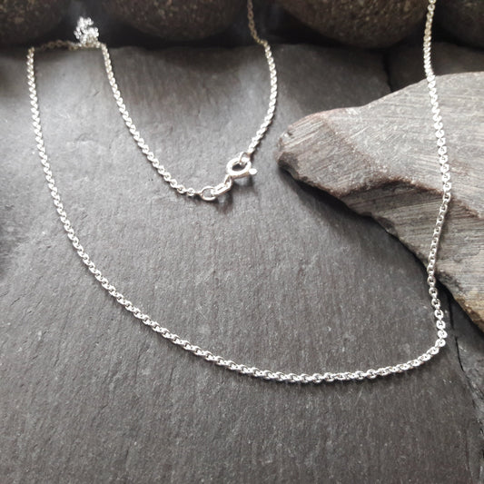 Halskette - 1,5 mm Rundankerkette aus 925er Silber