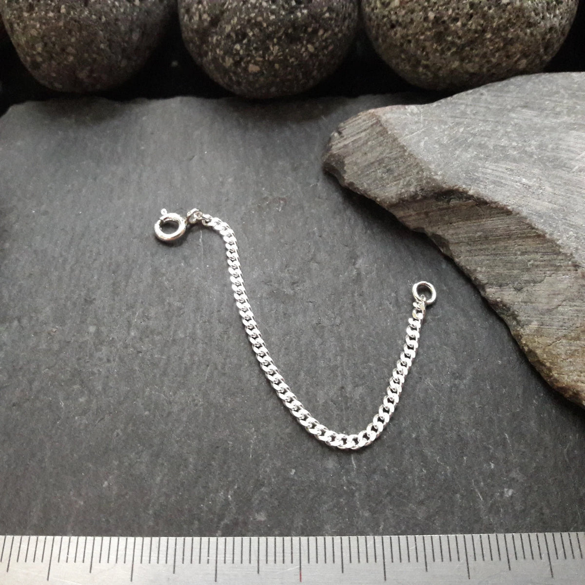 Verlängerungskette - 2,1 mm Flachpanzerkette aus 925er Silber