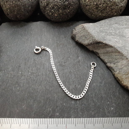 Verlängerungskette - 2,1 mm Flachpanzerkette aus 925er Silber