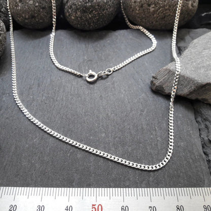 Halskette - 2,1 mm Flachpanzerkette aus 925er Silber