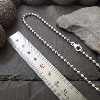 Halskette - 3,0 mm Kugelkette aus 925er Silber