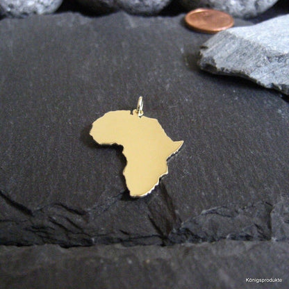 AFRIKA Landkarten-Anhänger aus 333er Gelbgold
