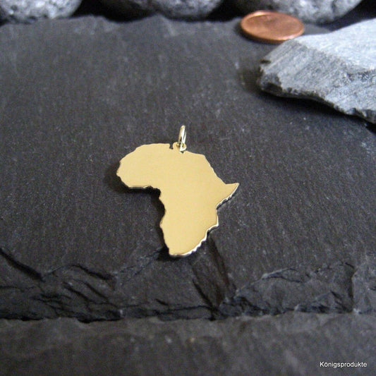 AFRIKA Landkarten-Anhänger aus 333er Gelbgold
