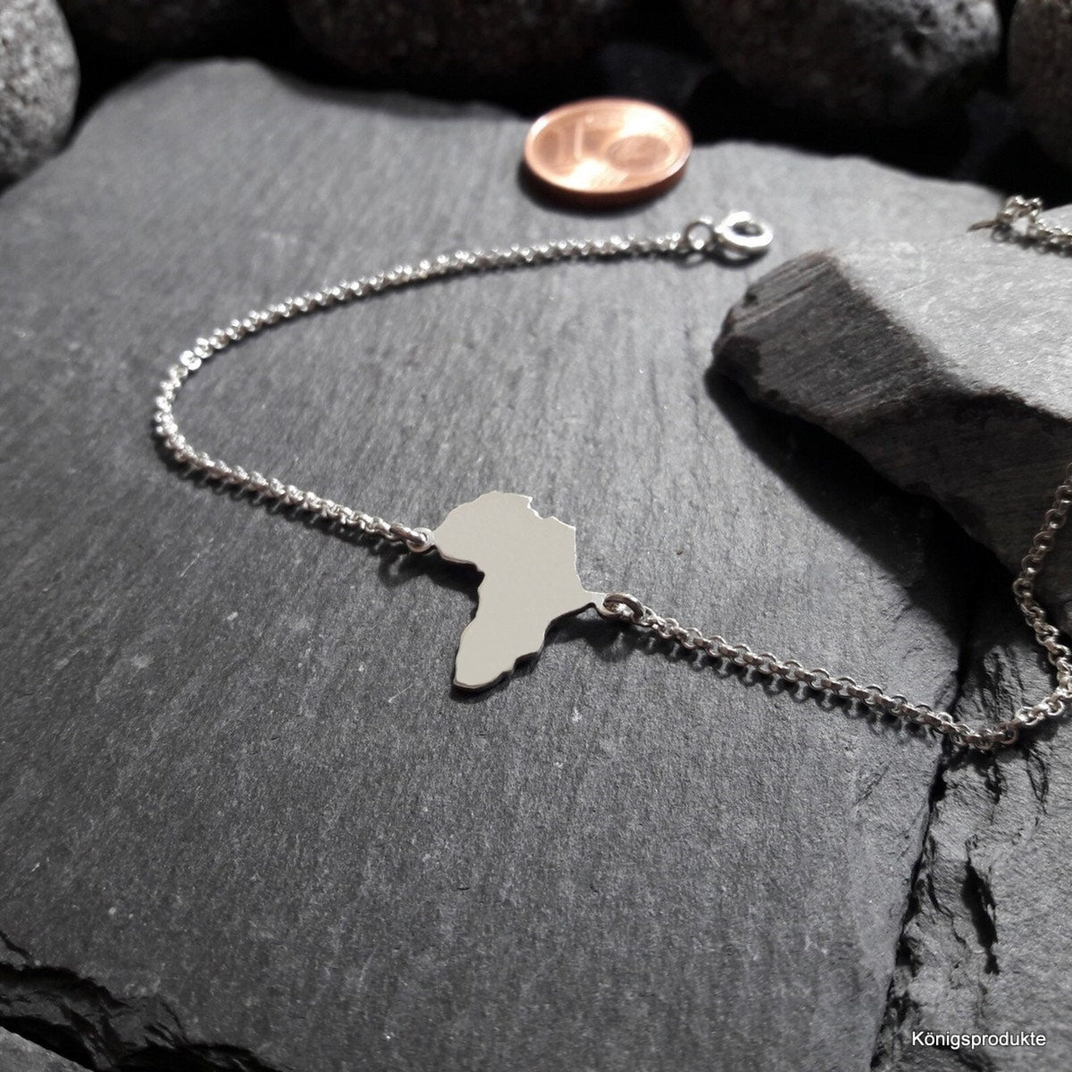 AFRIKA Landkarten-Armband aus 925er Silber