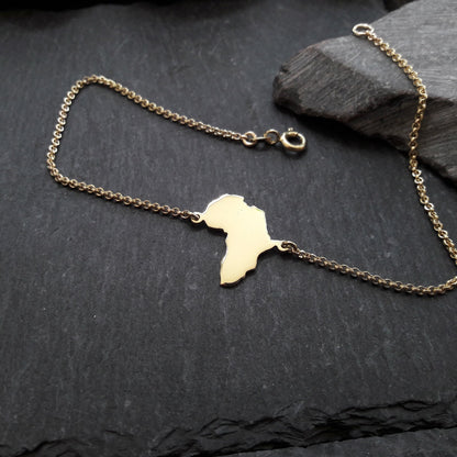 AFRIKA Landkarten-Armband aus 333er Gelbgold