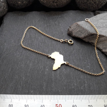 AFRIKA Landkarten-Armband aus 333er Gelbgold