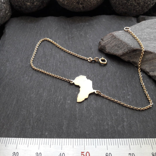 AFRIKA Landkarten-Armband aus 333er Gelbgold