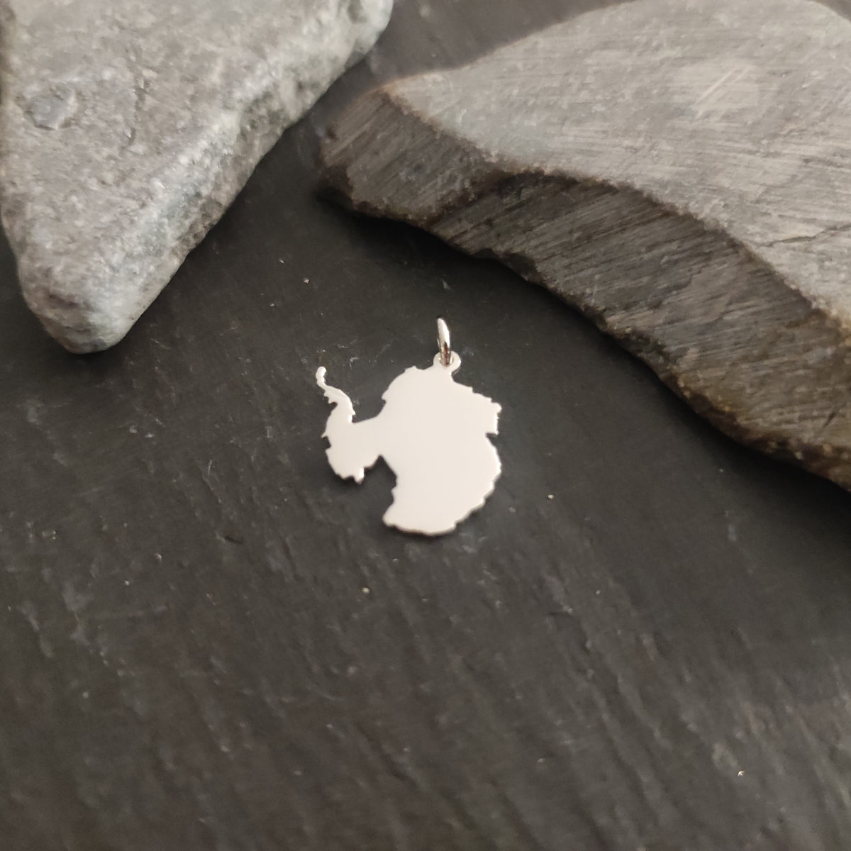 ANTARKTIS Landkarten-Anhänger aus 925er Silber