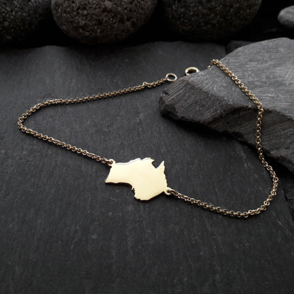 AUSTRALIEN Landkarten-Armband aus 333er Gelbgold