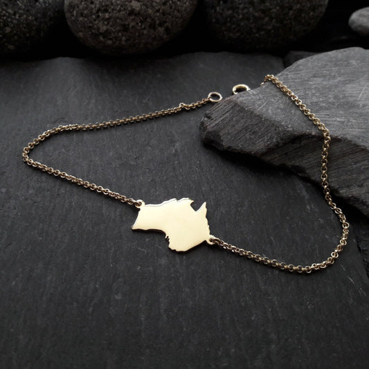 AUSTRALIEN Landkarten-Armband aus 333er Gelbgold