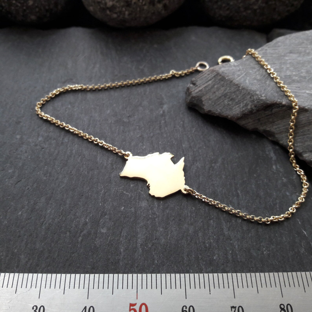 AUSTRALIEN Landkarten-Armband aus 333er Gelbgold
