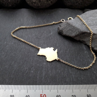 AUSTRALIEN Landkarten-Armband aus 333er Gelbgold