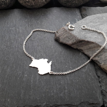 AUSTRALIEN Landkarten-Armband aus 925er Silber