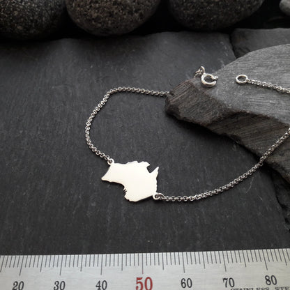 AUSTRALIEN Landkarten-Armband aus 925er Silber