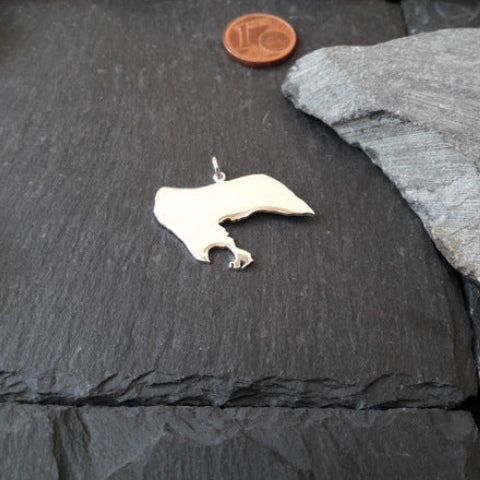 BORKUM Landkarten-Anhänger aus 925er Silber